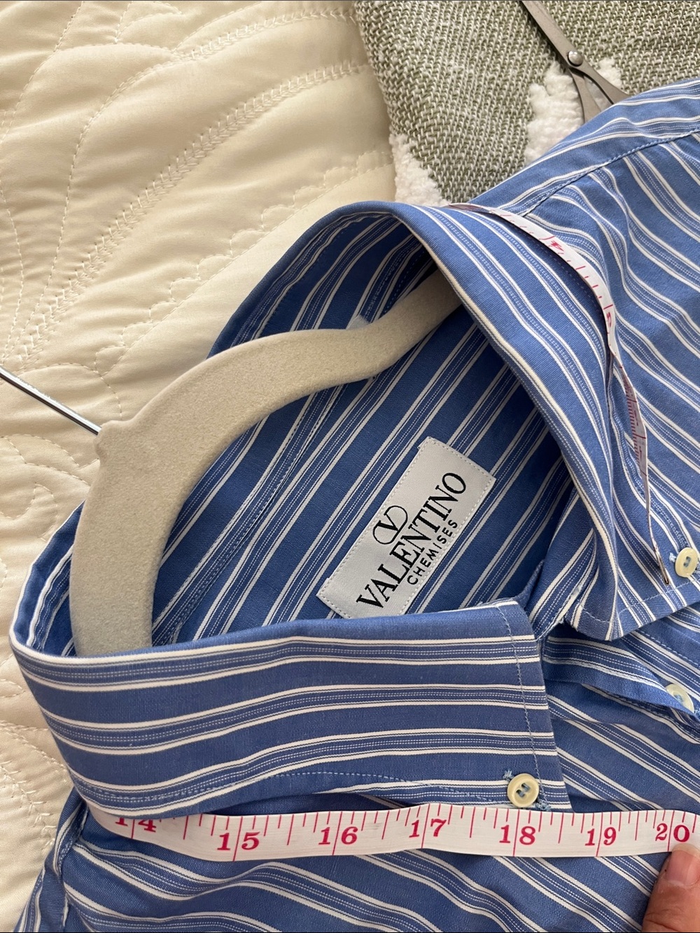 Valentino Men’s Blue Striped Button-Down Shirt size xl - Picture 9 of 9